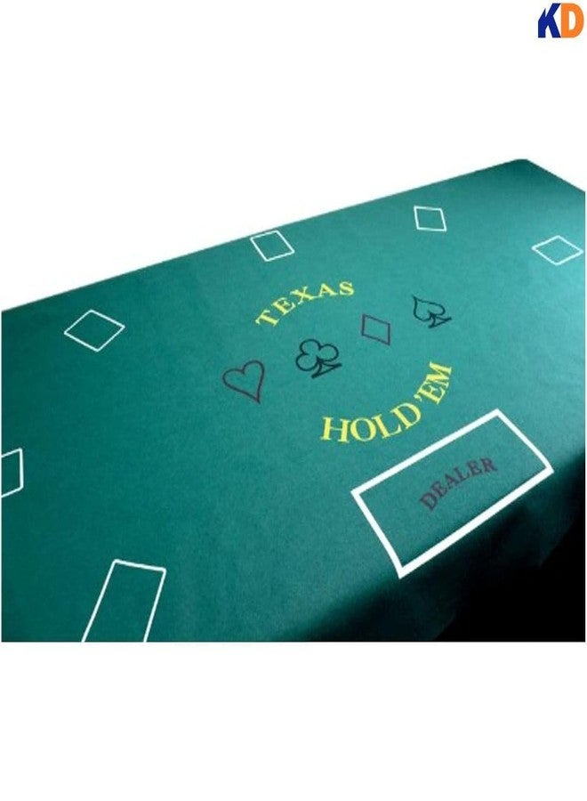 WMX KD Casino Tabletop Felt Layout Mat for Nights Game, Fun Casino, Parties, and Events! 36"x72" (Green Texas Hold'em) - Image 4